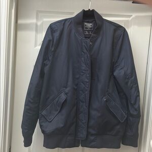 Abercrombie & Fitch Blue Bomber Jacket Relaxed Fit